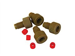 Justrite 28175 Replacement 1/8" Od Tube Fittings W/Pctfe Ferrules For Hplc Stainless Steel Manifold, Set/4 Each