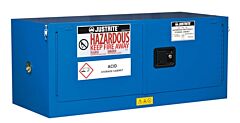 Justrite 861328 Sure-Grip Ex Piggyback Hazardous Material Steel Safety Cabinet, Capacity 12 Gal, 2 Self-Close Doors, Royal Blue