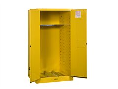 Justrite 896203 Sure-Grip Ex Vertical Drum Safety Cabinet And Drum Support, Capacity 55 Gal, 1 Shelf, 2 Manual Close Doors, Gray