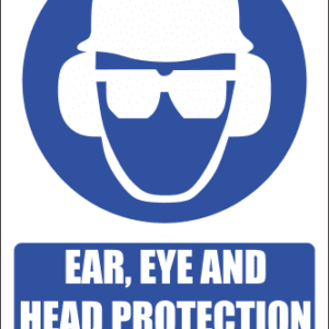 MA14E - Ear, Eye and Head Protection Explanatory Safety Sign