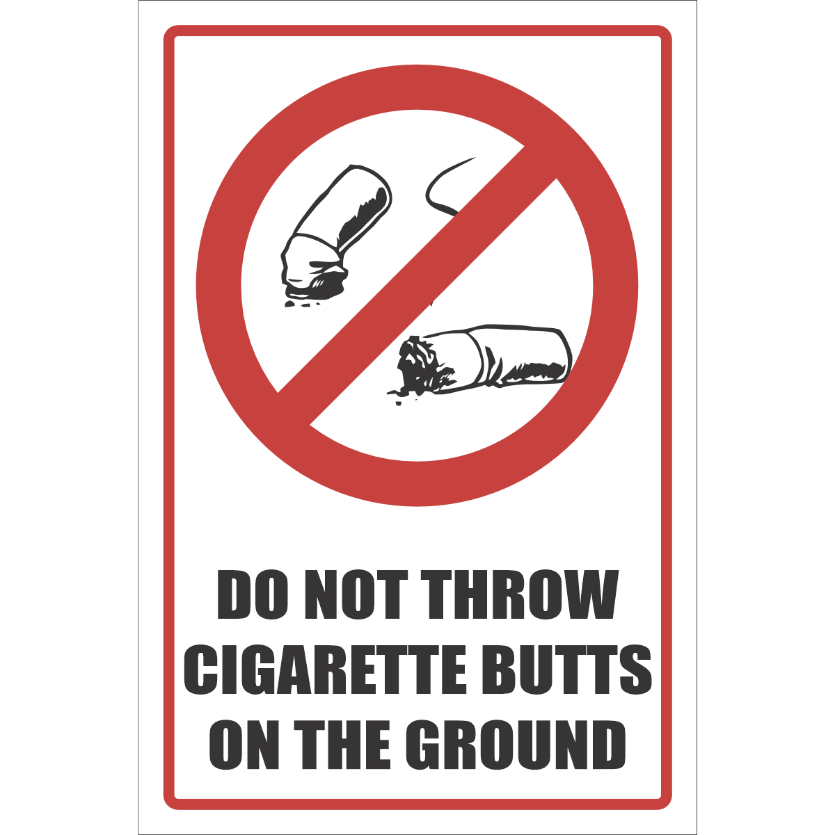 NSM21 - Do Not Throw Cigarette Butts On The Ground Sign