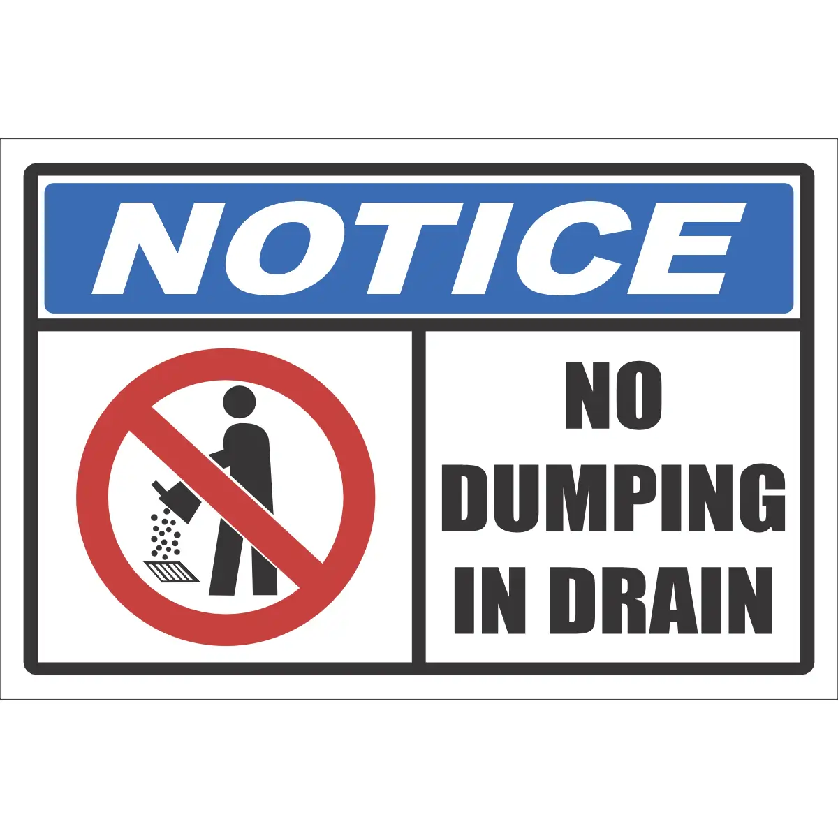 NT26 - Notice No Dumping In Drains Sign