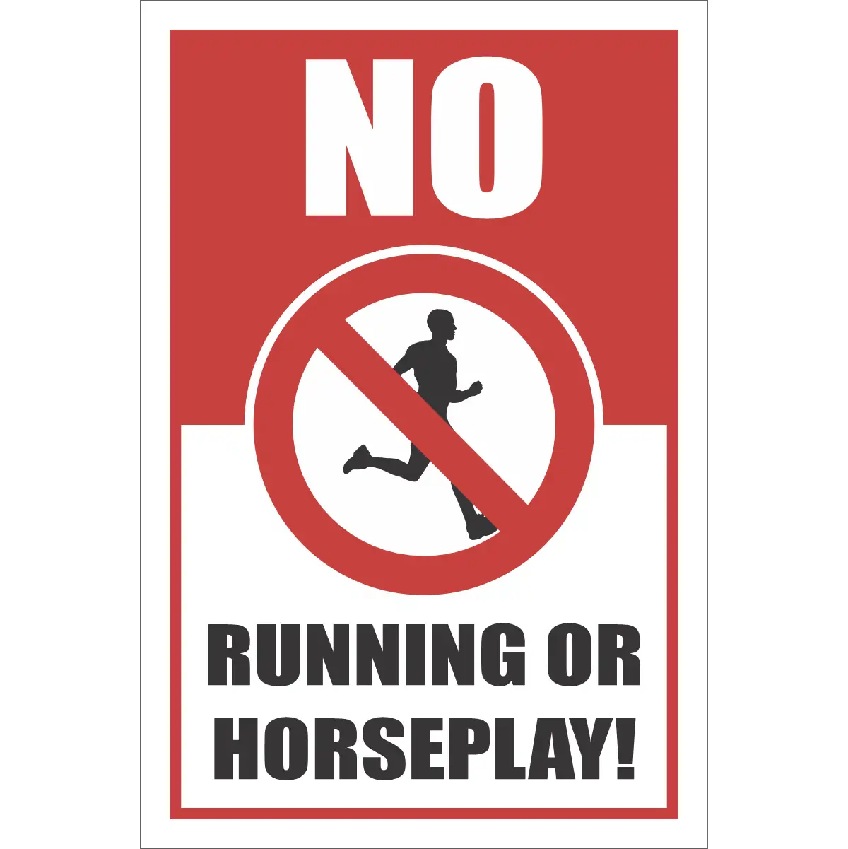 PR83 - No Running Or Horseplay Sign