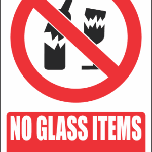 PR16E - No Glass Explanatory Sign