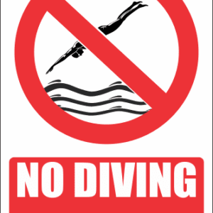 PR1E - No Diving Explanatory Sign