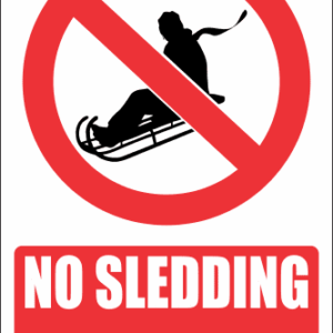 PR23E - No Sledding Explanatory Sign