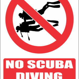 PR25E - No Scuba Diving Explanatory Sign