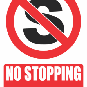 PR30E - No Stopping Explanatory Sign