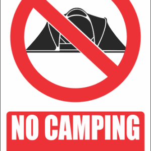 PR31E - No Camping Explanatory Sign