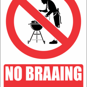 PR34E - No Braaing Explanatory Sign