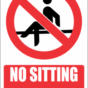 PR43EC - No Sitting On Counter Explanatory Sign
