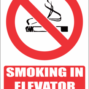 PR49E - No Smoking In Elevator Explanatory Sign