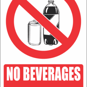 PR5E - No Beverages Explanatory Sign