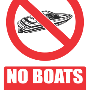 PR8E - No Boats Explanatory Sign