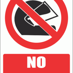 PV18E - No Helmets Explanatory Safety Sign