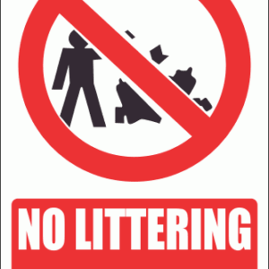 PV23E - No Littering Explanatory Safety Sign