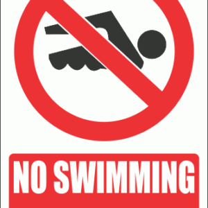 PV24E - No Swimming Safety Sign