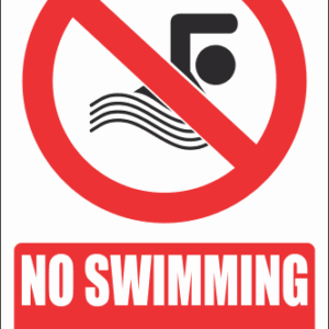 PV24EN - No Swimming Safety Sign
