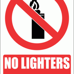 PV26E - No Lighters Explanatory Safety Sign