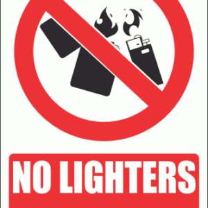 PV26EN - No Lighters Explanatory Safety Sign