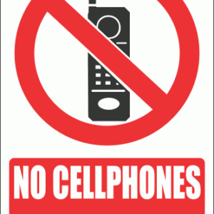 PV27E - No Cellphones Explanatory Safety Sign