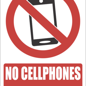 PV27EN - No Cellphones Explanatory Safety Sign