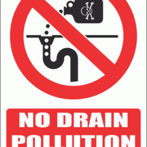 PV28EN - No Drain Pollution Explanatory Safety Sign
