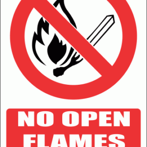 PV2E - No Open Flame Explanatory Safety Sign
