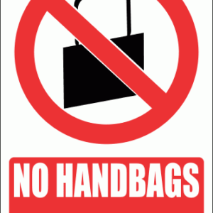 PV31E - No Handbags Explanatory Safety Sign