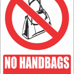 PV31EN - No Handbags Explanatory Safety Sign