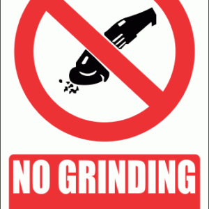 PV33E - No Grinding Explanatory Safety Sign