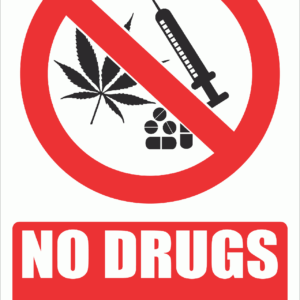 PV34EN - No Drugs Explanatory Safety Sign