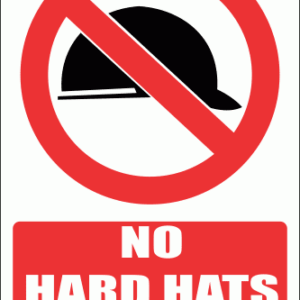 PV38E - No Hard Hat Explanatory Safety Sign