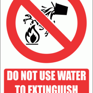 PV4E - Water As Extinguishing Prohibited Explanatory Safety Sign