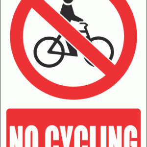 PV7E - No Cycling Explanatory Safety Sign