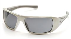 Pyramex Sw5620D Goliath Safety Glasses, White Frame, Gray Lens