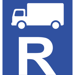 R313 - Goods Vehicle Reservation Road Sign