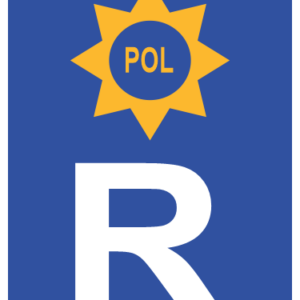 R322 - Police Vehicle Reservation Road Sign