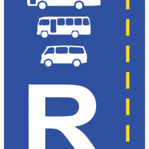 R334 - Bus, Midi-Bus & Mini-Bus Lane Reservation Road Sign