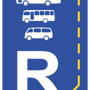 R335 - Start Of Bus, Midi-Bus & Mini-Bus Lane Reservation Road Sign