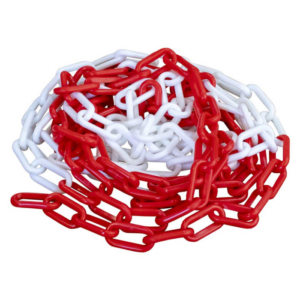 Red & White Plastic Chain - 8mm x 30m - Discontinued