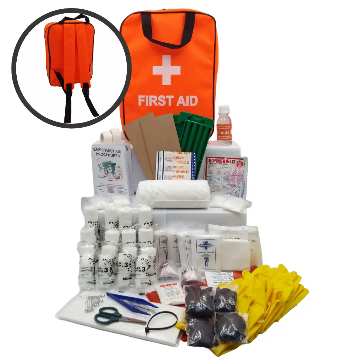 Regulation 7 (Factory) First Aid Kit (Government Spec) with First Aid Backpack - Orange