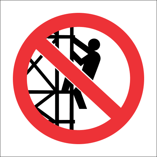 SC21 - Climbing Of Scaffold Prohibited Sign