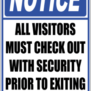SE12 - Notice All Visitors Sign