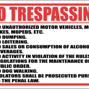 SE30 - No Trespassing Sign