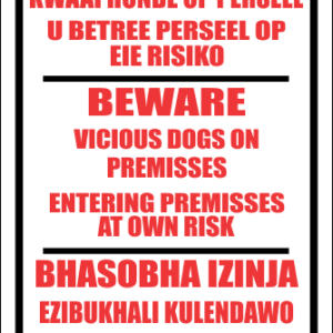 SE66 - Beware Vicious Dogs Sign