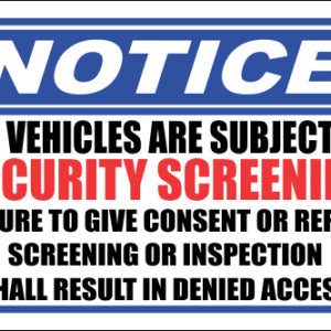 SE75 - Notice Security Screening Sign