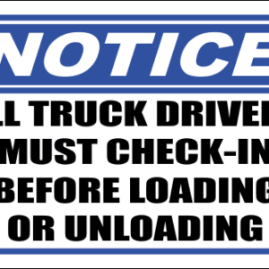 SE86 - Notice All Truck Drivers Sign