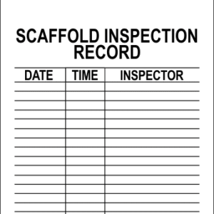 STI3 - Scaffold Inspection Record Tag