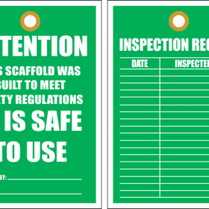 STS12 - Scaffold Safe To Use Tag